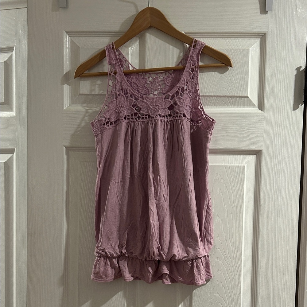 Aqua Lavender Lace Top